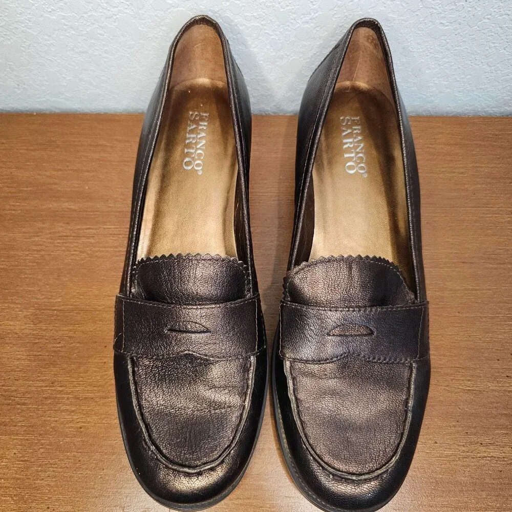 Men's Franco Sarto‎ Dress Shoe Loafer Black Size 10